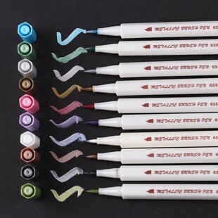 10 Colors Metallic Ink Water Chalk Pen Watercolor Art Marker