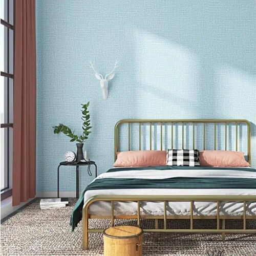 50cm Linen 3D Foam Self-adhesive PVC Solid Color Thickened W