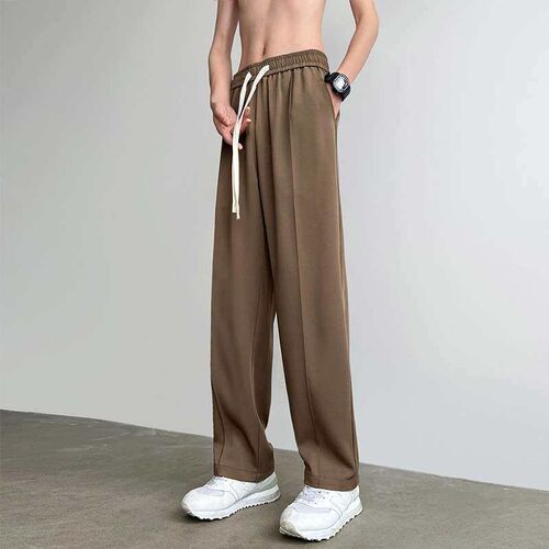 Spring Pants Mens Straight raping Casual Pants Loose Wie Le