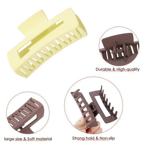 New Frosted Plastic Hair Claw For Women Girls Back Head Hair