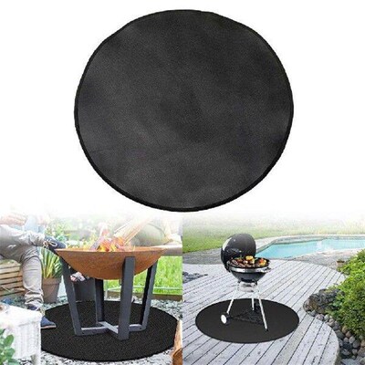 Premium 36 In Round Barbeque Mat Fiberglass F-ire P-it Pad