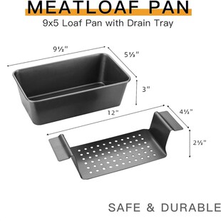 Meatloaf Pan with Drain Tray Baking Bread Loaf Pan