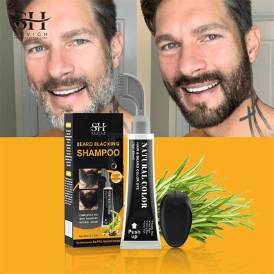 Beard Dye Black  Men Semi-permanent Moustache Hair Color Wax