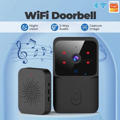 Tuya WiFi Video Doorbell Wireless HD Camera IR Alarm Securit