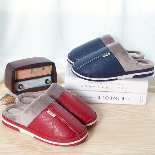 35-51 Size Household Cotton Slippers For Women Pu Leather ve