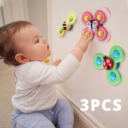 3Pcs/Set Baby Bath Toys Funny Bathing Sucker Spinner Suction