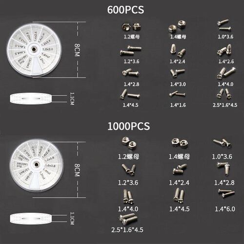 1Box 120/600pcs 12 Kinds of Small Screws Nuts Assortment Kit