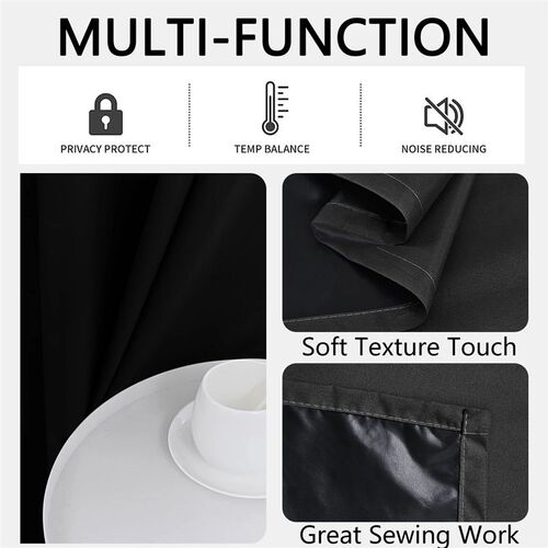 2pcs Modern 100% Blackout Solid Curtains, Window Curtains fo