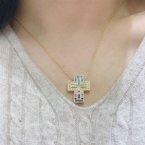 2021 New Sterling Silver Italy Luxulry Double Cross Move0