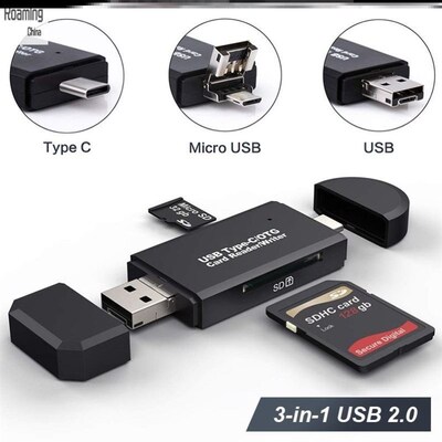USB 3.0 OTG Micro USB Type C SD Memory Card Reader读卡器