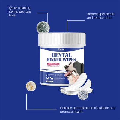 EELJOY Pet Dental Cleaning Wipes - Gentle Ingredients to Car