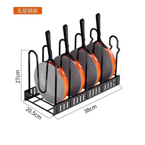 Kitchen storage rack folding multi-layer pot rack organizer