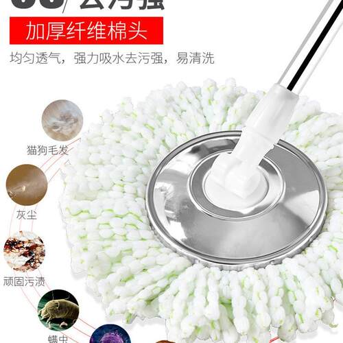 Spin Mop Bucket Floor Cleaning System Iwith 2-6 Mop Heads