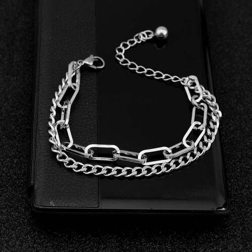 Stainless Steel Combination Chain Brlet Neutral Style Double