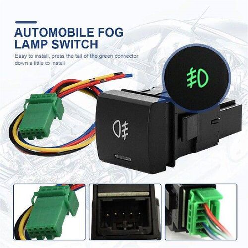 Automobile Fog Lamp Switch with Green Light Car Fog Lights