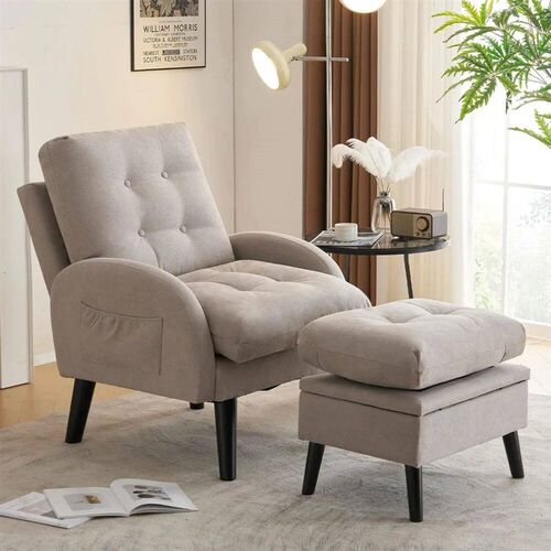 Accent Chairs with Ottoman, Upholstered Comfy Armchair with