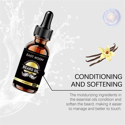 East Moon Herbal Mens Beard Care Oil - Gentle Cleansing, No