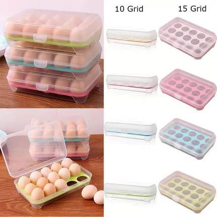 Egg Tray Holder Storage Box Container Organizer Bin With Lid