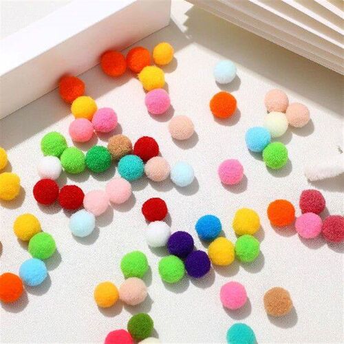 1000 Pcs Craft Projects Hairy Pom Poms for Kids Colorful