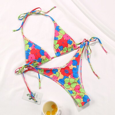 Rinabe String Bikini 2021 Swimsuit Floral Print Swimwear Wom
