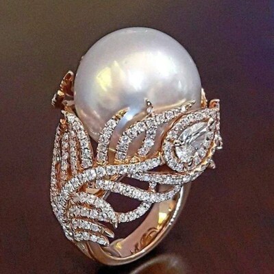 Delysia King Women Character Feather Crystal Ring rendy Pear