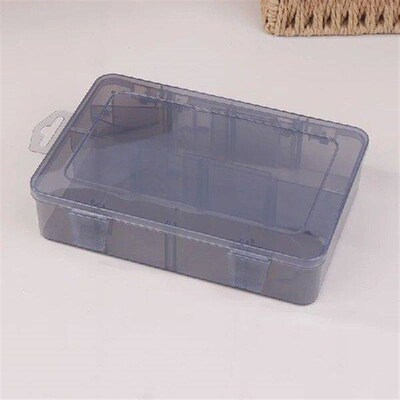 Multi-grid Parts Box Transparent Gray Plastic Electronic