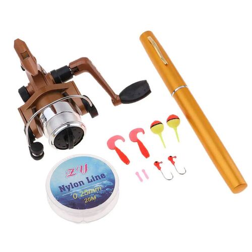 Mini Portable  Size Fishing Rod   Reel Line Hook  Set