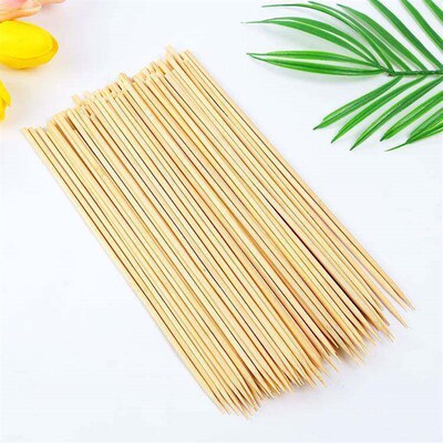 50Pcs Long Bamboo Skewers Wooden Sticks BBQ Barbecue Shish