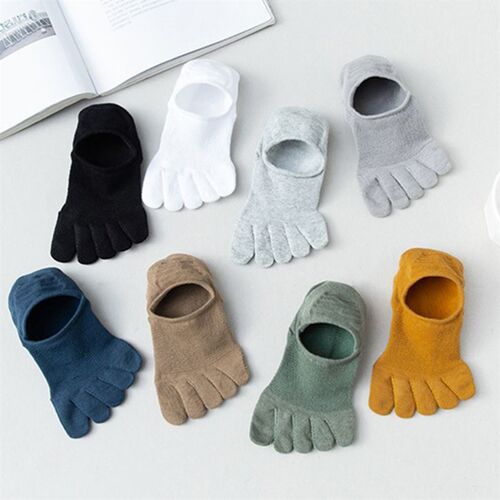 2pairs Man Women Slipper Toe Socks Mesh Hollow No Show Socks