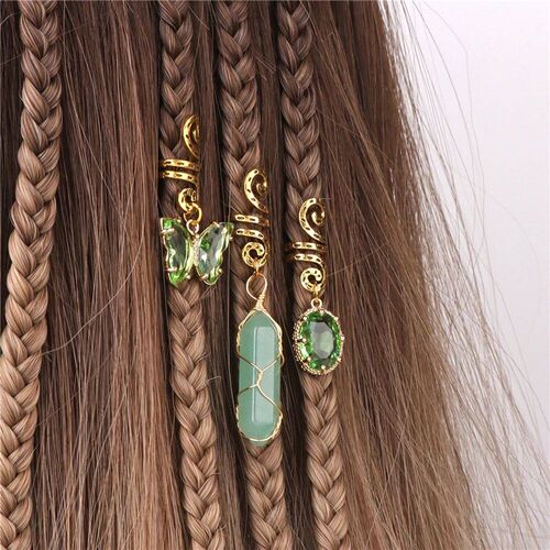 Green Crystal Aventurines Butterfly Hexagonal Prism Round Sh