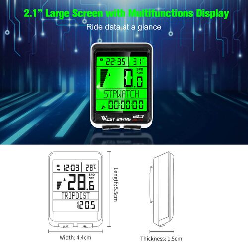 WEST BIKING Waterproof 5 Language Bicycle Computer Wireless