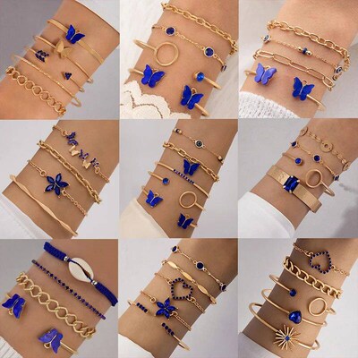 Tocona Vintage Butterfly Open Multi layered Bangle for Women