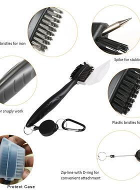 Golf Club Brush With Protect Case Golf Putter Wedge Ball Gro
