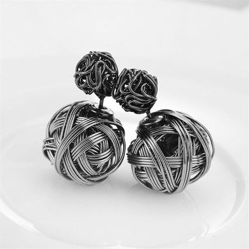 Earring Alloy Metal Twisted Irregular Doublesided Ear CuffEa