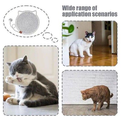 Cat Scratch Mat Round Floor Scratching Mat With Toy Cat Bed