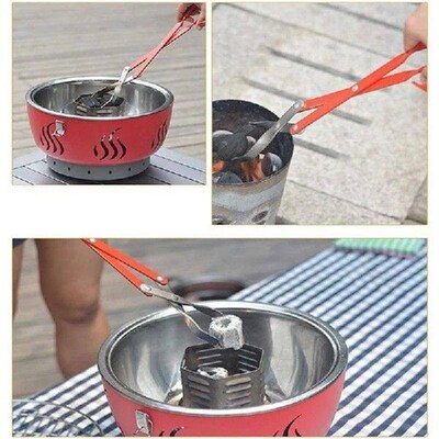 Hot BBQ Charcoal Tong Barbecue Carbon Clamp Aluminum Plier
