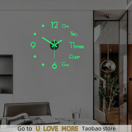 3D Wall Clock Luminous Frameless Wall Clocks DIY Digital Clo