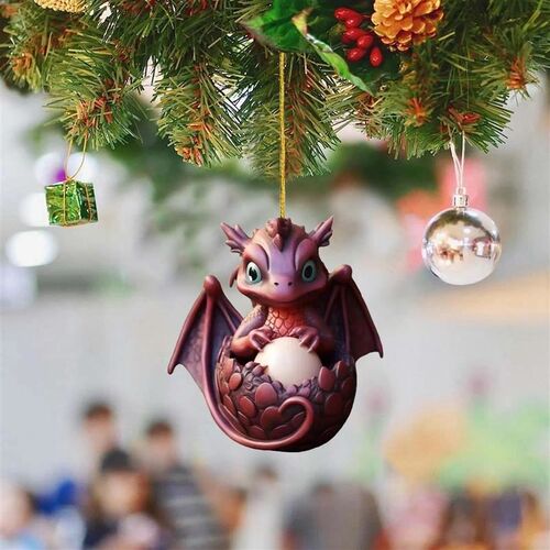 Dragon Baby Egg Ornament Christmas Tree Charm Cute Cartoon C
