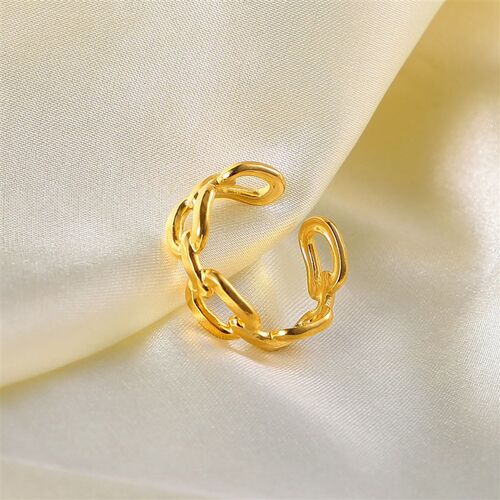 Wholesale Twisted Link Chain Open Rings Stainless Steel Jewe
