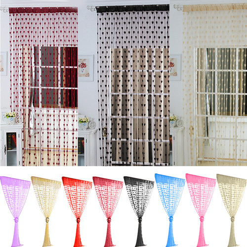 Colorful Romantic Love Pattern Line String Curtain Window Do