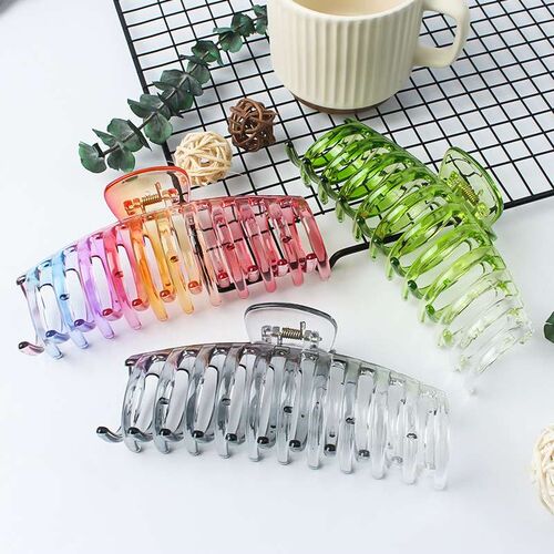 Colorful Gradient Plastic Grab Clip Large Bath Disc Hair Cli