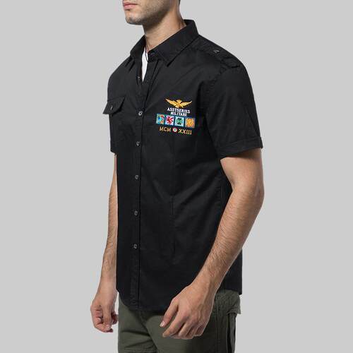 Spring/Summer Mens Short Sleeve Shirt Air Force One Flight