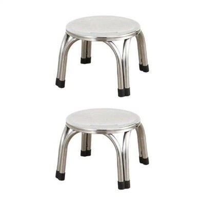 2x Small Low Stools Footstools Ottomans for Hotel Apartment