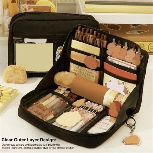 Sticker Display Pencil Case Water-resistant Pen Organizer