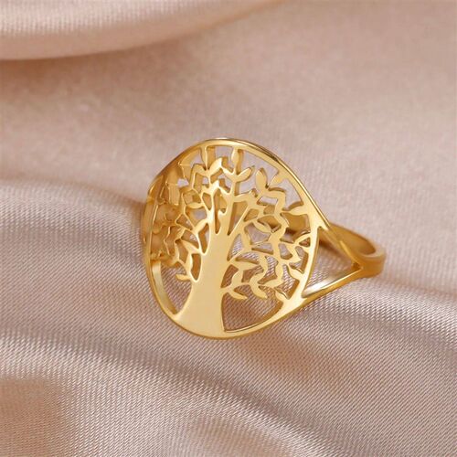 Skyrim Stainless Steel ree of Life Ring Women Amulet Finger