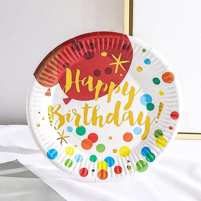 20pcs 7-inch color paper plate Birthday paper plate color pl