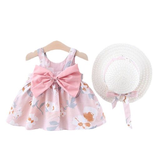 New Summer Toddler Girls Vest Dress Princess Dress with Big