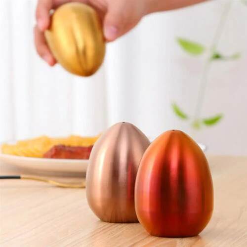 Salt Cellar Spice Pepper Shaker Egg Shaped Container Sets St