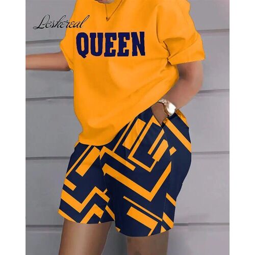 Women Casual Short Sleeve Two Piece Sets Women Outfit 2023 S