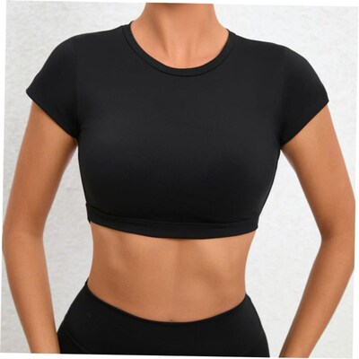 Tight fitting quick drying exercise yoga top fitness T-shirt